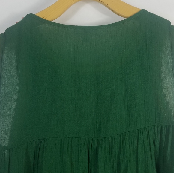 LC Lauren Conrad Green Crochet Boho Top M - Picture 9 of 9